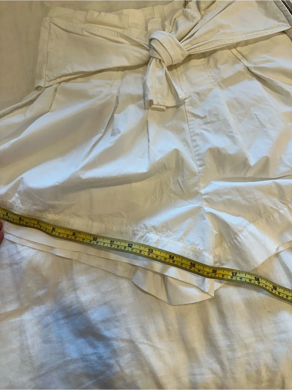 Ulla Johnson White high waist Tie-Waist Skort Shorts. Size S